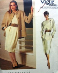 1771 VOGUE GEOFF BEENE LONG JACKET,  LONG SLEEVE SEAM DRESS PATTERN 10; 12,14,16